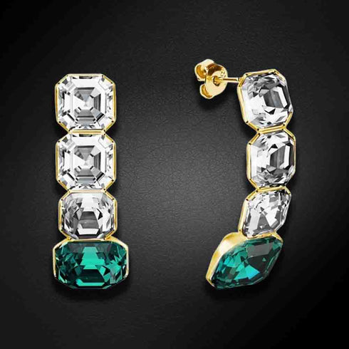 Серебряные серьги "Imperial (Emerald)" с кристаллами Swarovski™